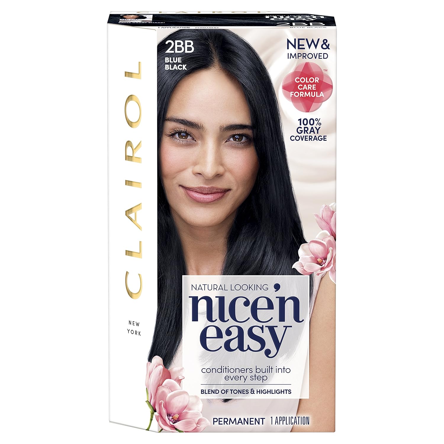 Clairol Nice'n Easy Permanent Hair Color, 2BB Blue Black, 1 Count