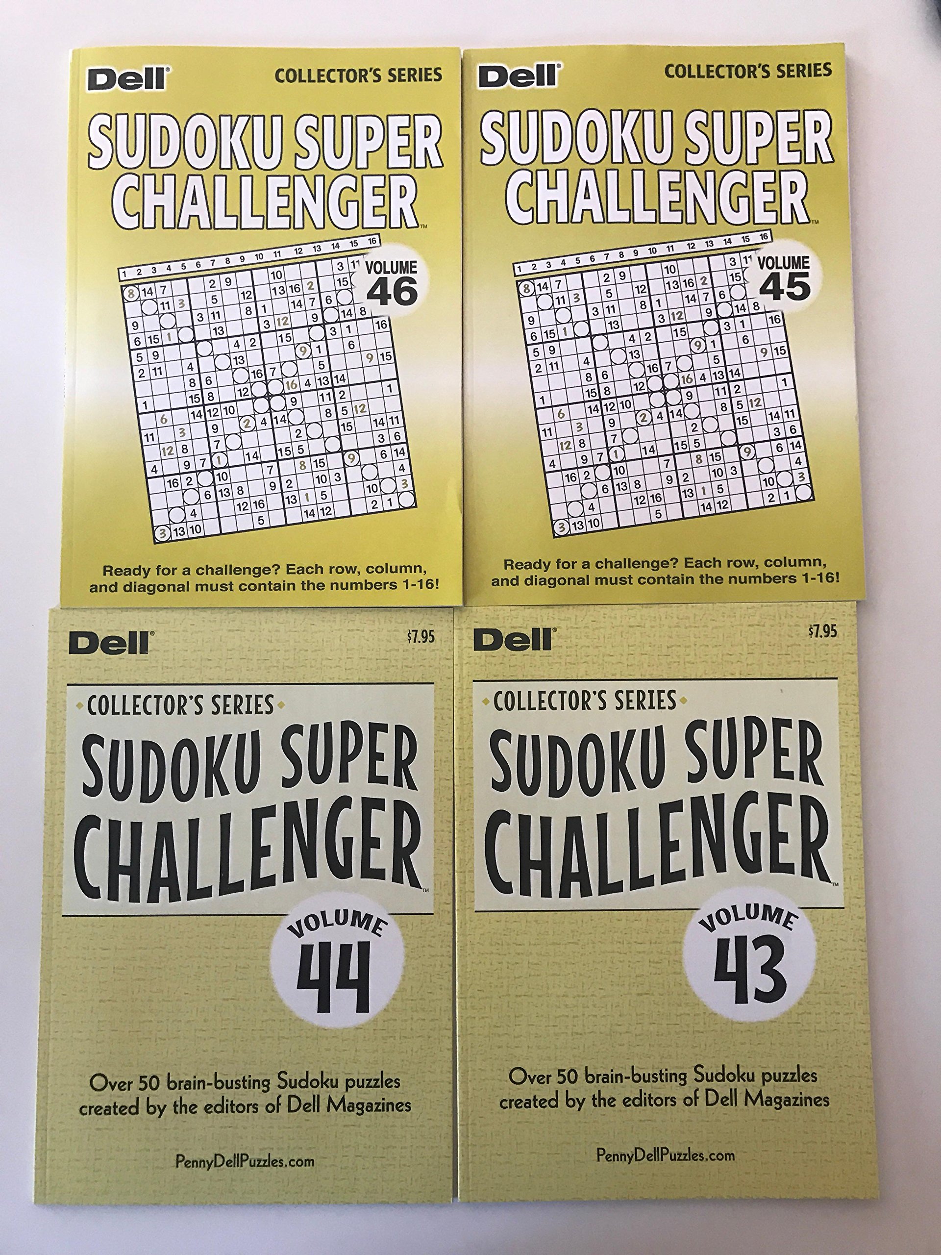 lot of 4 dell 16 grid sudoku super challenger collectors series penny press 0604296694013 amazon com books