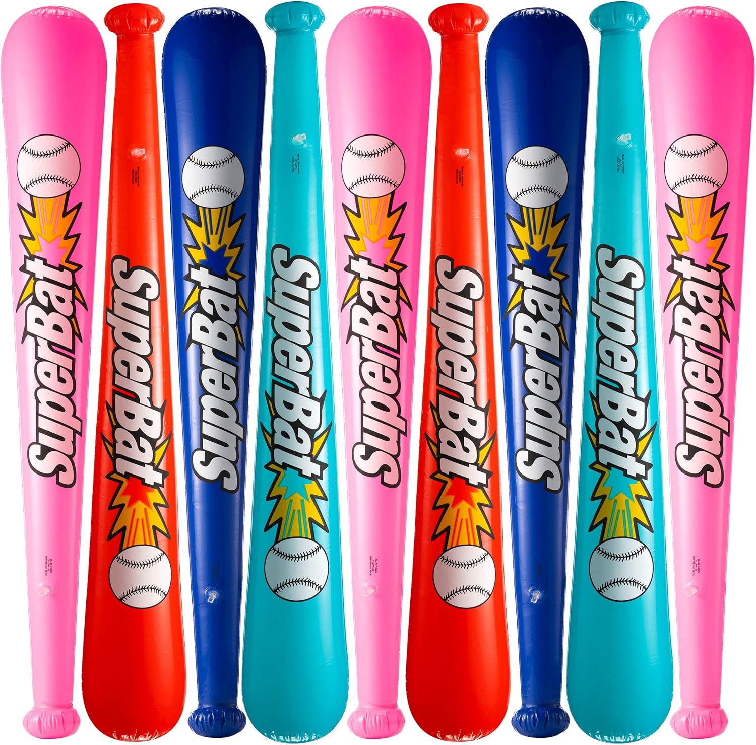 Bedwina Inflatable Baseball Bats in Bulk - (Pack of 12) - Giant 42 Inch Baseball Party Favors for Kids, Sports Theme Toy Party Supplies and Birthday Party Decorations: Toys & Games