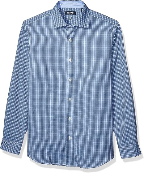 Amazon Co Jp Nautica メンズ クラシックフィット スプレッドカラードレスシャツ 服 ファッション小物
