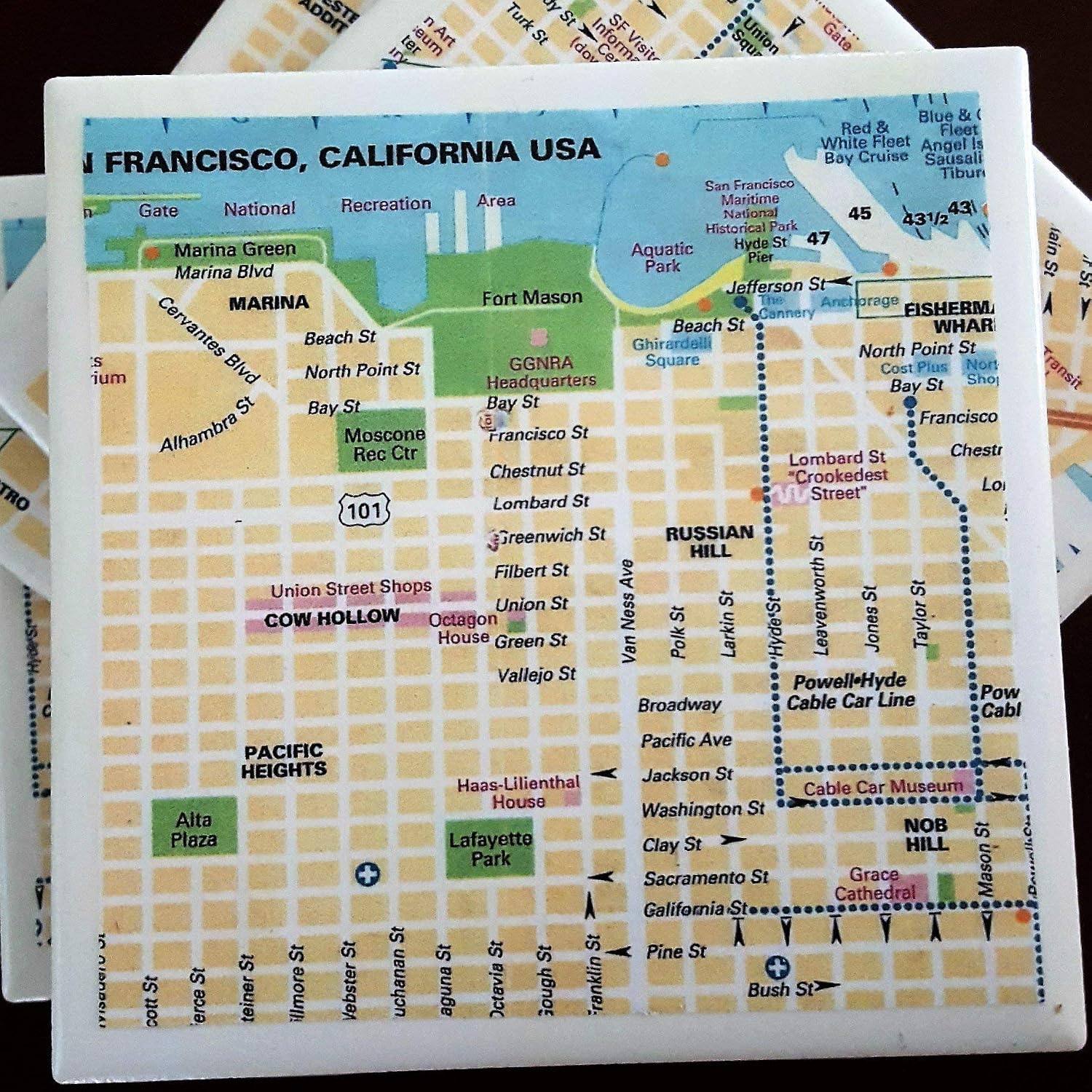 Amazon.com: San Francisco Street Map Coasters: Handmade