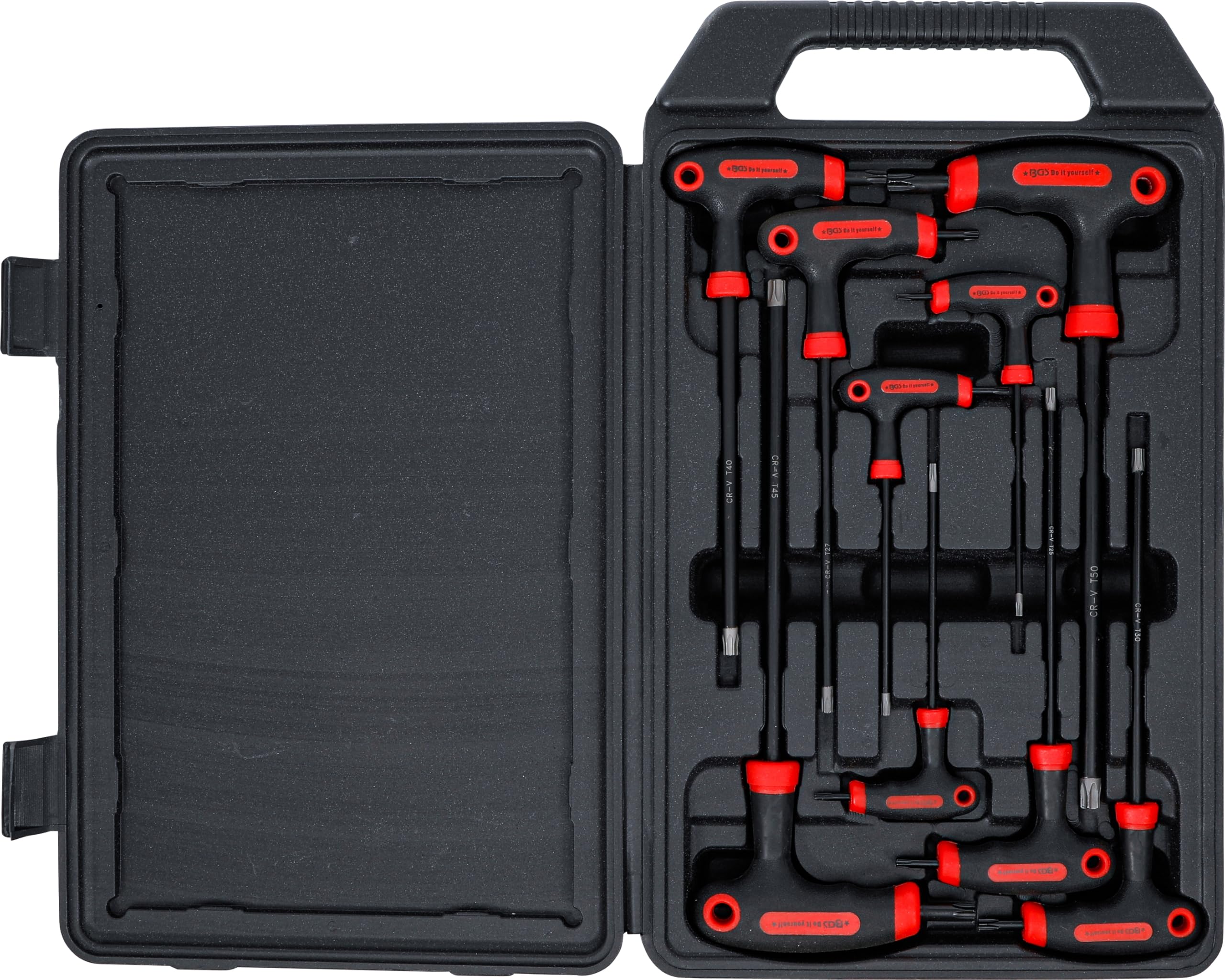 BGS Diy 7880 | T-Handle L-Type Wrench Set | T-Star tamperproof (for Torx) | T10 - T50 | 9 pcs.