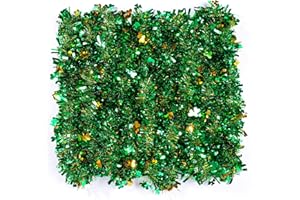 FUSHENMU 33ft St Patrick's Day Tinsel Garland,Shamrock Metallic Twisted Hanging Garland for St Patrick's Day Irish Party Home Decoration