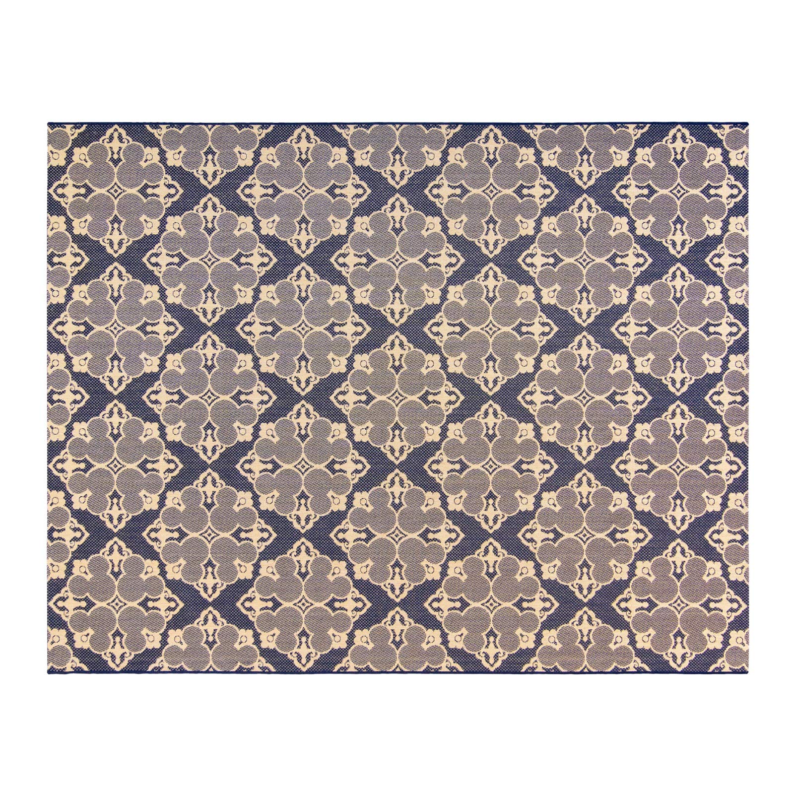 Gertmenian Mickey Mouse Indoor Outdoor Rug, Disney Home Decor, Perfect Area Carpet for Deck, Patio, Sunroom, Office, Playroom, Living Room, 6×9 Medium, Abstract Geometric Navy Blue, 46212