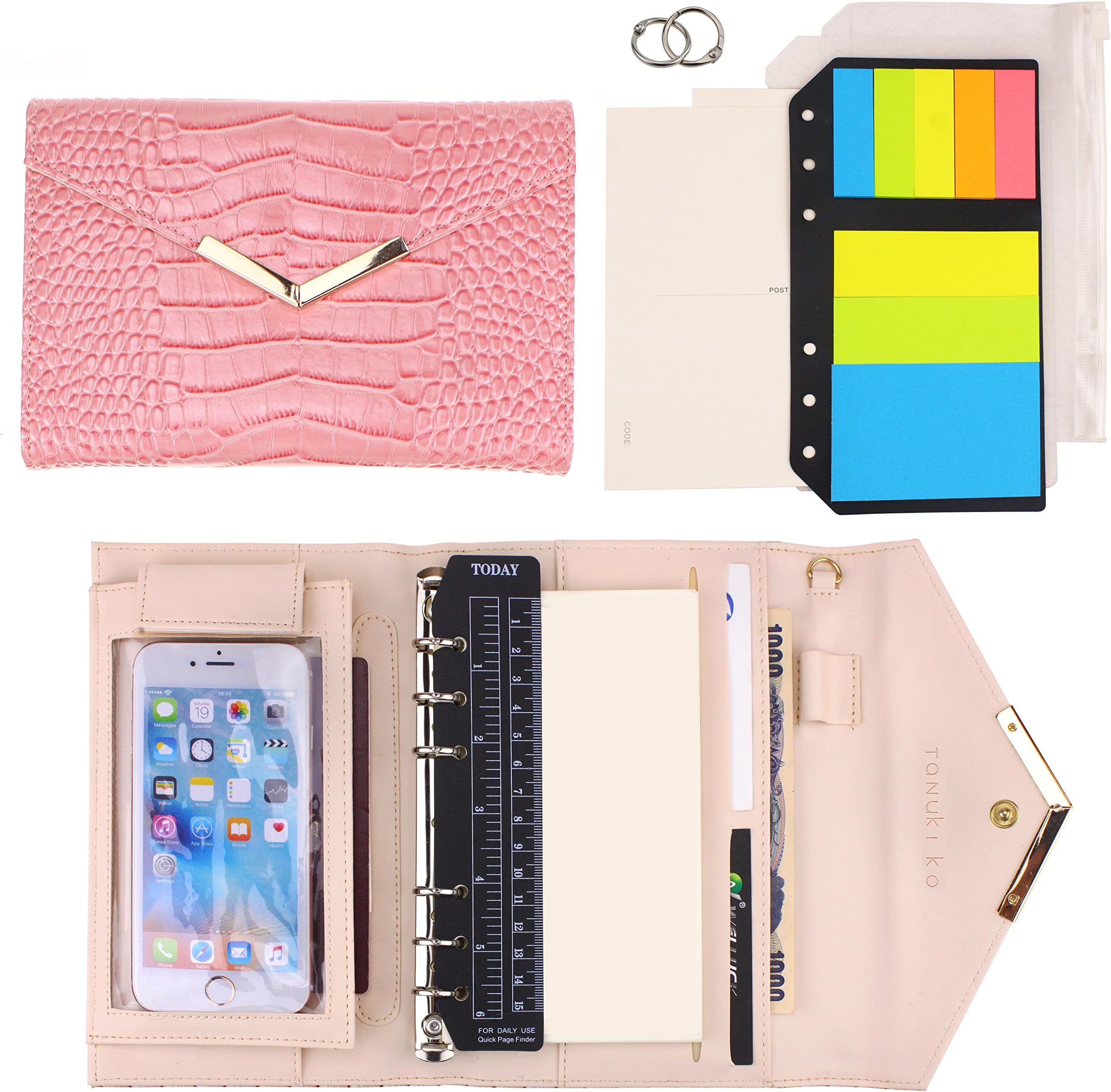 SynLiZy A6 PU Leather Personal Organizer Planner Set of 12 Accessories