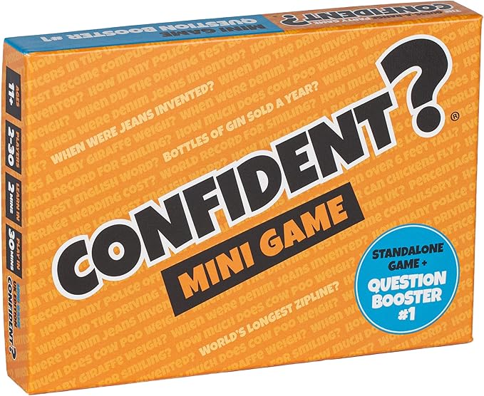 Confident Party Brettspiel Zusatzliche Fragen Fur Ihr Nachstes Spiel Wie Viel Wiegt Eine Baby Giraffe Wie Viel Kostet Ein Glas Champagner Im Ritz Trivia Erweiterungs Set Mit Lustigen Fakten In Englischer Sprache Amazon De