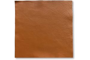 THE TANNERY NYC Natural Grain Cow Leathers: 12'' x 12'' Pre-Cut Leather Pieces (Cognac, 1 Piece)