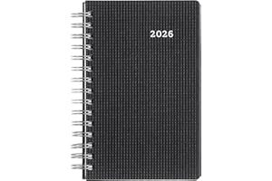 Blueline® 2026 DuraFlex Daily Planner, Appointment Book, 12 Months, January to December, Twin-Wire Binding, 8" x 5", Black, B