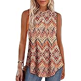 OFEEFAN High Neck Tank Tops for Women Loose Fit Sleeveless Top Summer Clothes Womens Tunic Tops to Wear with Leggings