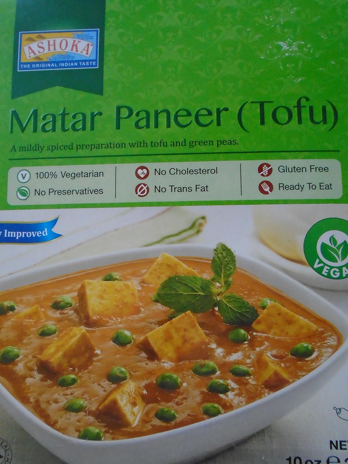 Ashoka Ready Meals Matar Paneer (Tofu) 280g (Pack of 10) Amazon.co.uk