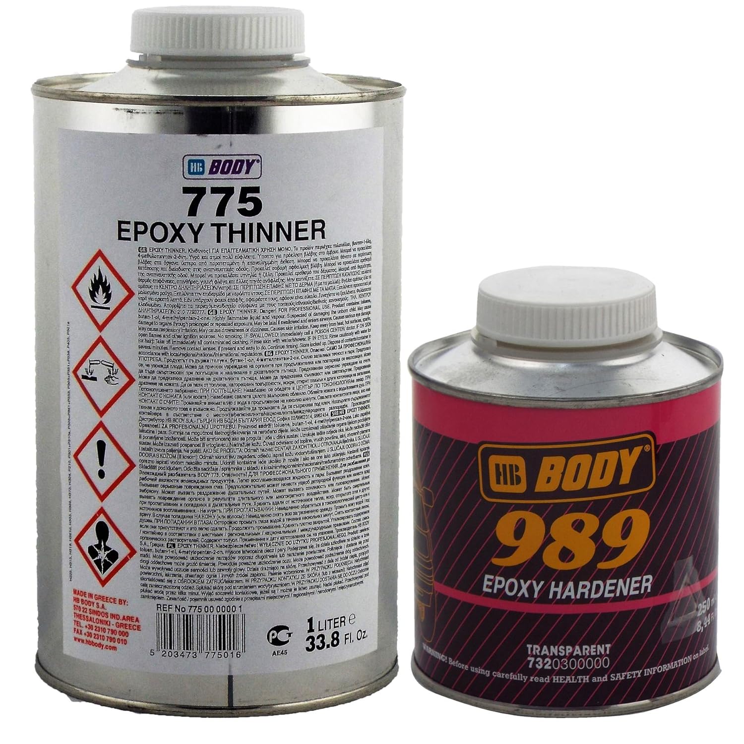 HB Body Epoxy Primer Kit Includes 1 x 1L Epoxy Thinner 1 x 250ml Epoxy Hardener Suitable for