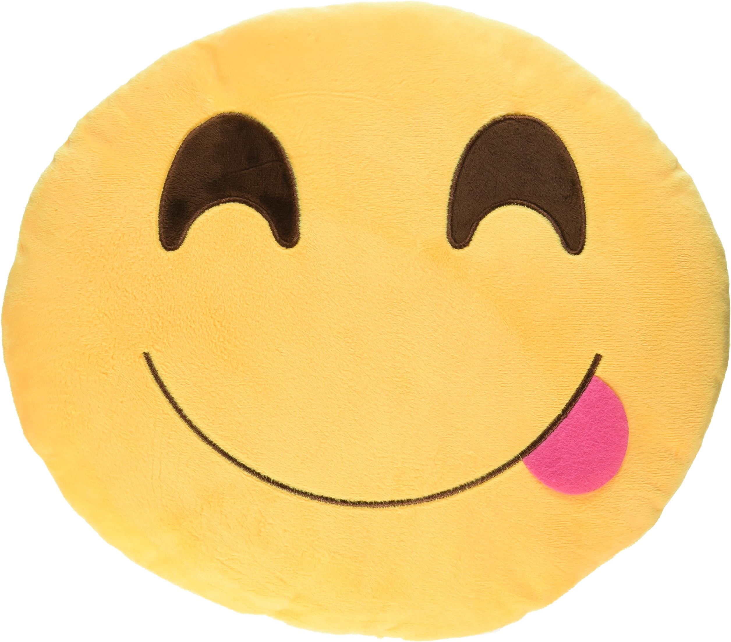 Zemojis Soft Stuffed Cushion Emoji Throw Pillow (Face Savoring Delicious Food )