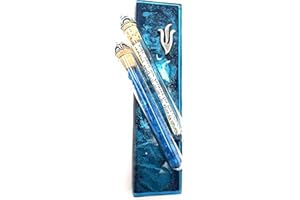 Tamara Baskin Art Glass Wedding Keepsakes Mezuzah, Gift Box and Non-Kosher Scroll Included Hand Made in The USA (Rustic Turquoise)