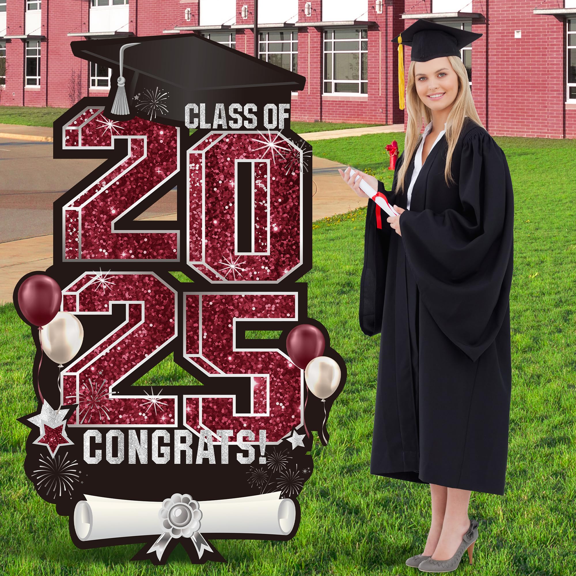 Vivantia 2025 Extra Large 47.2 Inch Graduation Yard Sign Congrats Grad ...