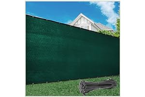 ColourTree 4' x 50' Green Fence Privacy Screen Windscreen Cover Fabric Shade Tarp Netting Mesh Cloth - Commercial Grade 170 GSM - Cable Zip Ties Included - We Make Custom Size