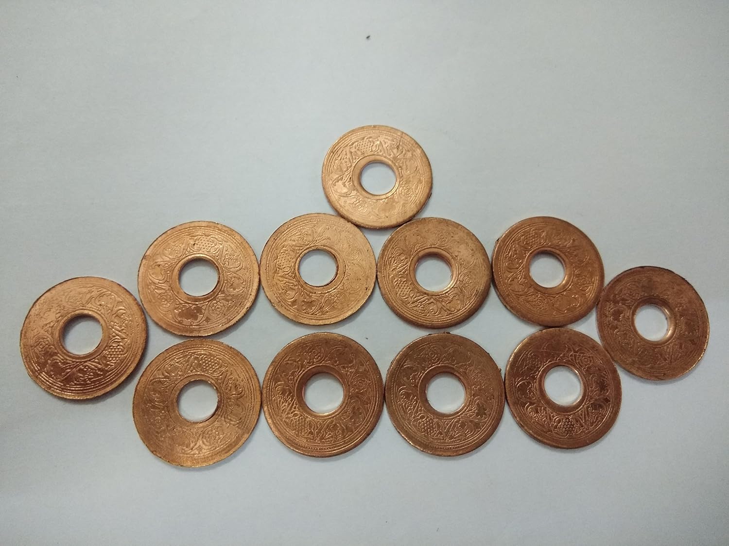 S.G.U.Set of 11 Pcs Copper Coin with Hole, Copper Coin with Hole (Tamba