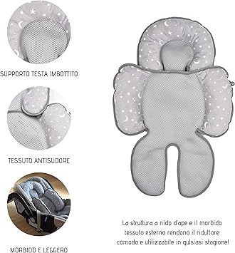 Cuscino Passeggino Universale - Imbottitura Morbida Per Seggiolino Auto, Carrozzina E Seggiolone - Design Colorato - Foto 2