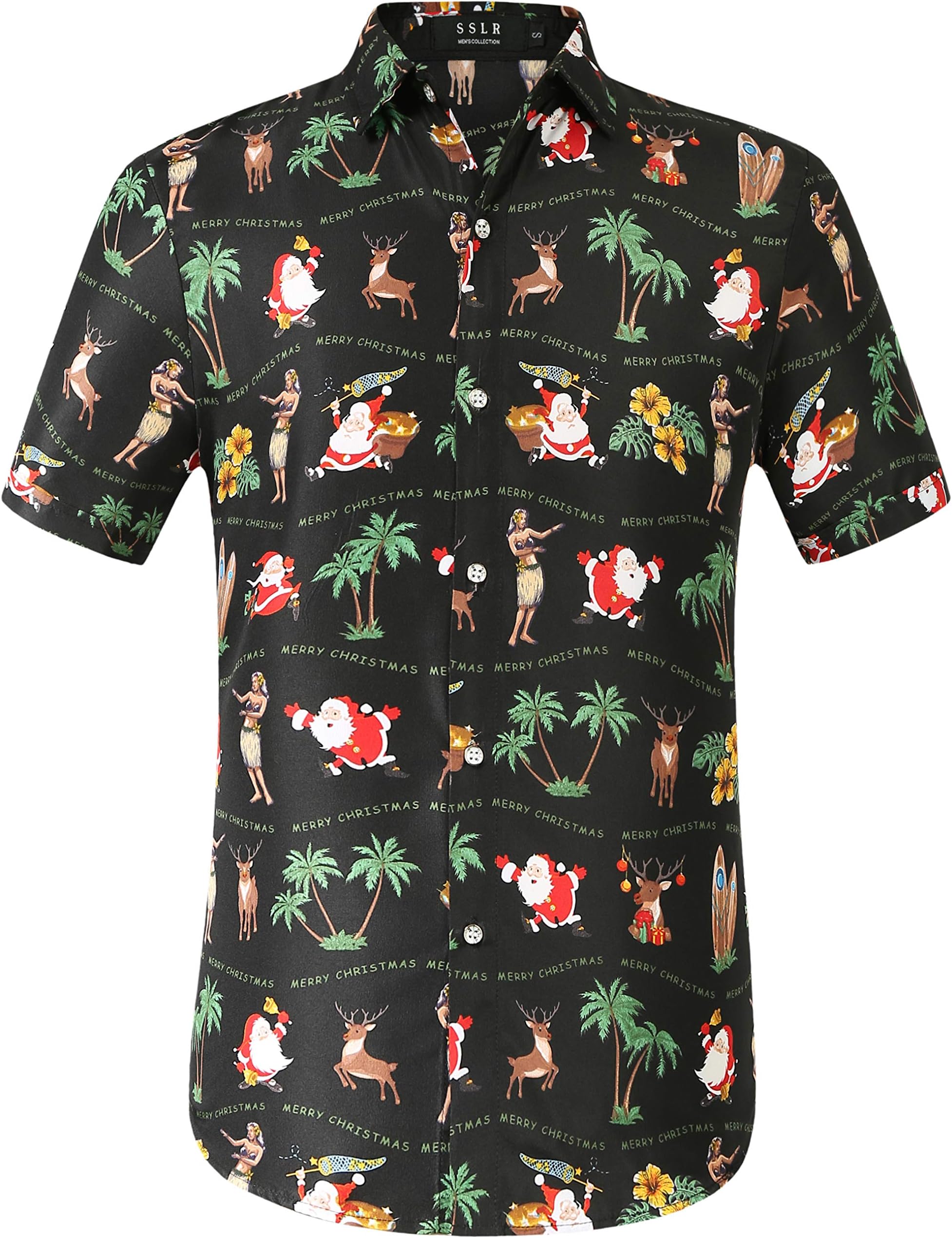 Mens Christmas Vacation Shirt Short Sleeve Christmas Hawaiian Shirts for Men