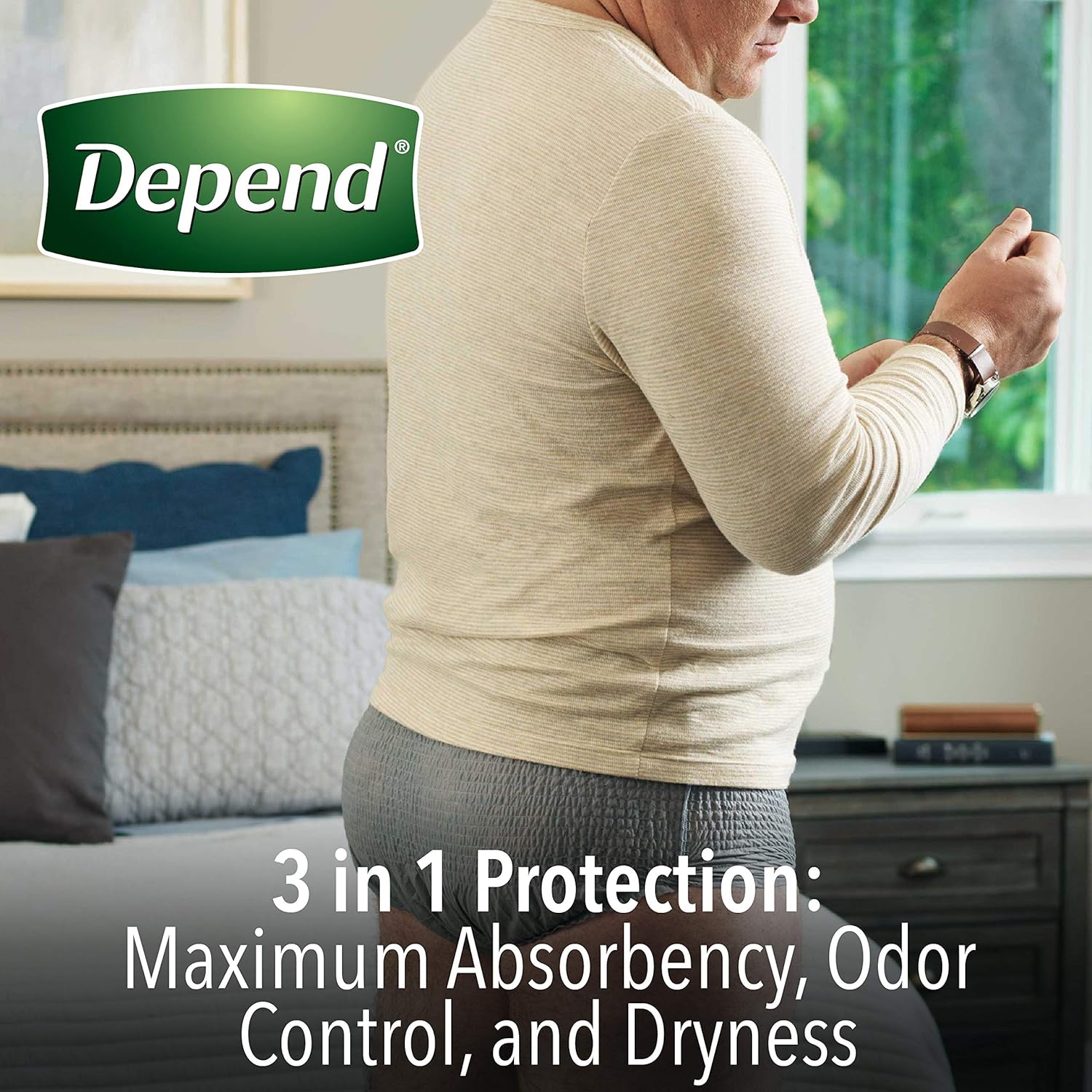 Depend FIT-FLEX Incontinence Underwear for Men, Maximum Absorbency, Disposable, S/M, Grey, 60 Count (2 Packs of 30) (Packaging May Vary): Grocery & Gourmet Food