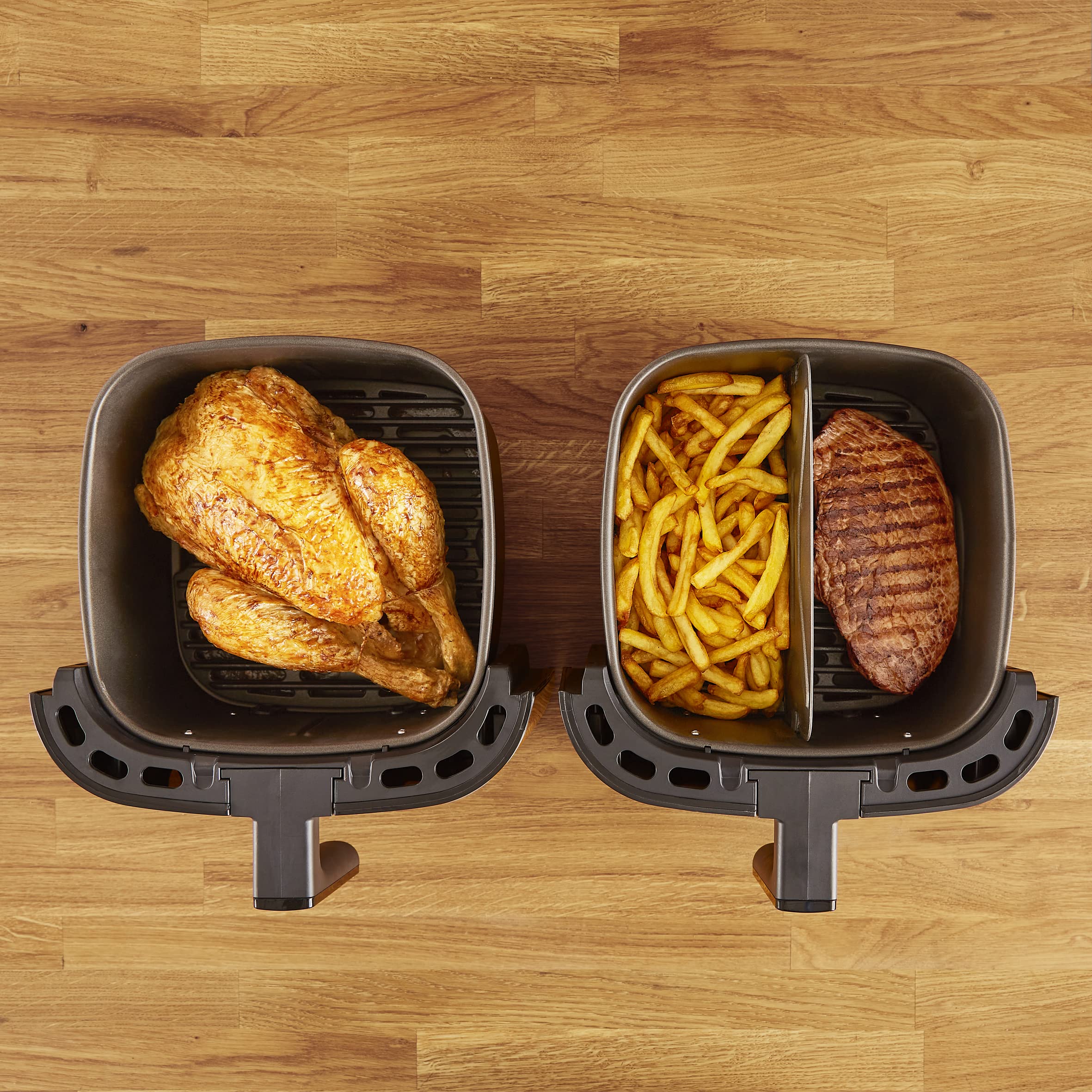 Tefal Easy Fry & Grill XXL Heißluftfritteuse 6,5 L – Airfryer mit Flexcook-Trennwand (XXL oder geteilt), 8 Programme, 80–220 °C, Druckguss-Grillplatte, fettarm frittieren, spülmaschinenfest EY8018 2