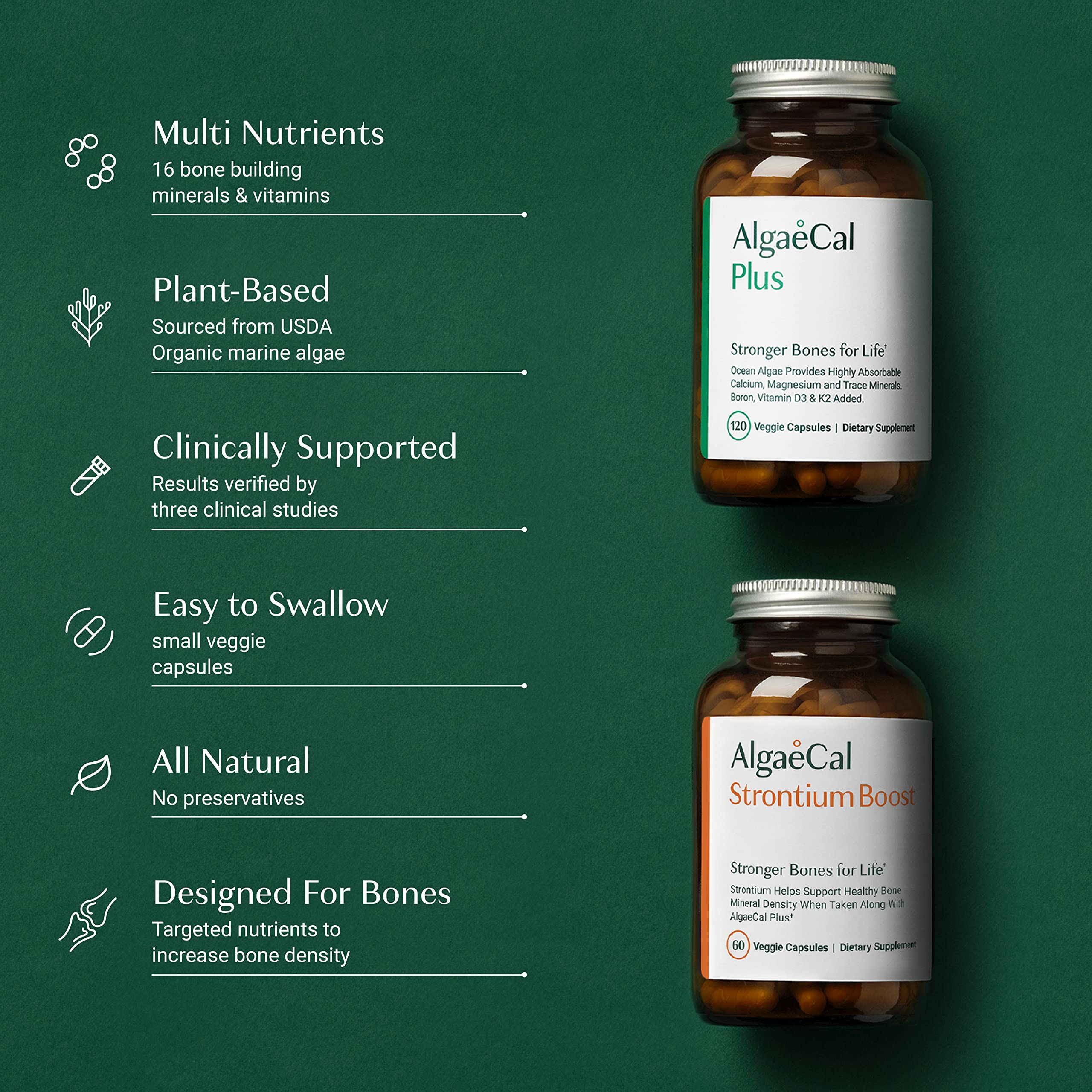 ALGAECAL Powerhouse Bundle - D3 Complete (1000 IU) + K2, Vitamin E, Vitamin A & Bone Builder Pack for Increased Bone Density & Omega 3 Fish Oil 1200mg EPA DHA & Osteoporosis Book