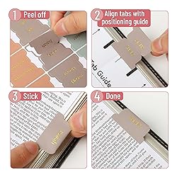 Mr. Pen- Bible Tabs, 75 Tabs, Spring Palette, Gold