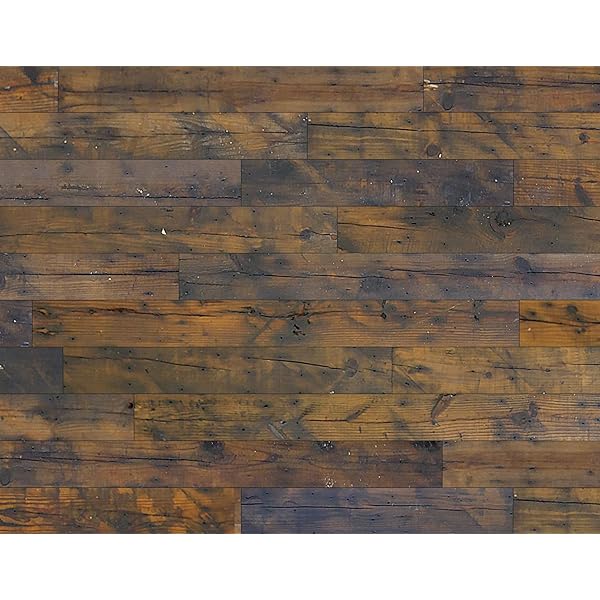 Amazon Com Novogratz Reclaimed California Barn Wood Wall Panels Diy Install Durable Peel Stick Application 13 3 Sq Ft Of 5 1 Wide Panels Sample 6 X 5 Deep Pine Home Improvement