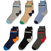 Jefferies Socks Boys' Multi Stripe Crew Socks 6 Pack