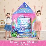 W&O Unicorn Sparkle Play Tent with Magical Sounds for Girls view 2