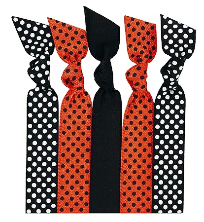 Emi Jay Hocus Pocus Hair Ties Black White Dots Pack Of 5
