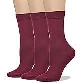 COTTON DAY Women's Soft Combed Cotton Dress Socks Seamless Toe Black White Gray Navy Blue Brown Beige