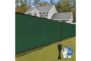Magacyo Fence Privacy Screen 4' x 50', Heavy Duty 220 GSM Outdoor Privacy Screen, 90% Blockage Privacy Fence Panels for Outside with Brass Grommet, Fence Cover for Back Yard, Balcony (Green)