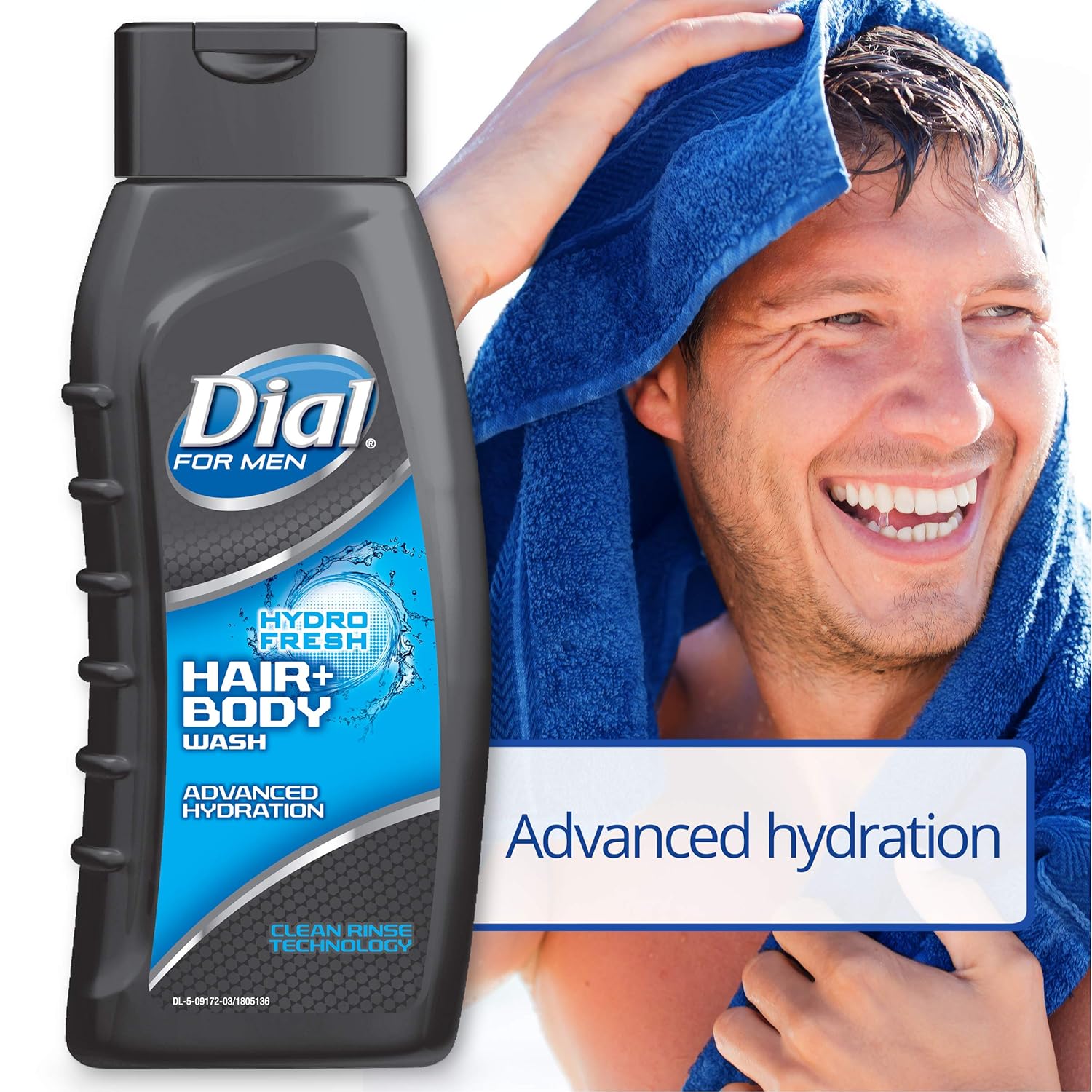 Dial For Men Hair + Body Wash, Hydro Fresh, 20 Ounce (Pack of 4) : Beauty