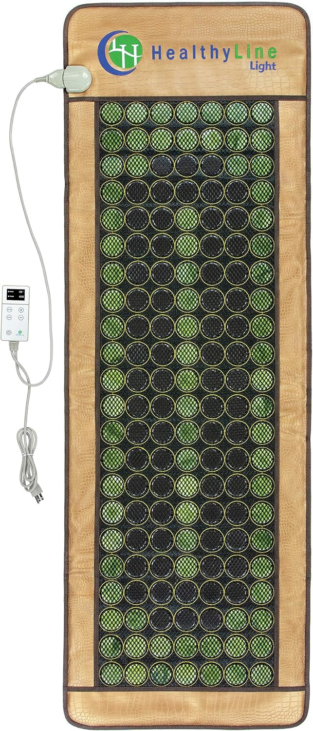HealthyLine 3-in-1 Mesh Infrared Heating Pad - Full Body Effective Pain Relief - Flexible Mat, Adjustable Time - 154 of Jade Tourmaline Stone - 72" x 24": Health & Personal Care
