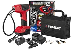 EMSON Bullseye Pro Max Deluxe Tire Inflator Portable Air Compressor, Portable Air Pump for Car Tires, Car Tire Inflator Portable - 150PSI, 12V DC 2000 mAhs, Tire Pressure Gauge, Rechargeable As Seen On TV