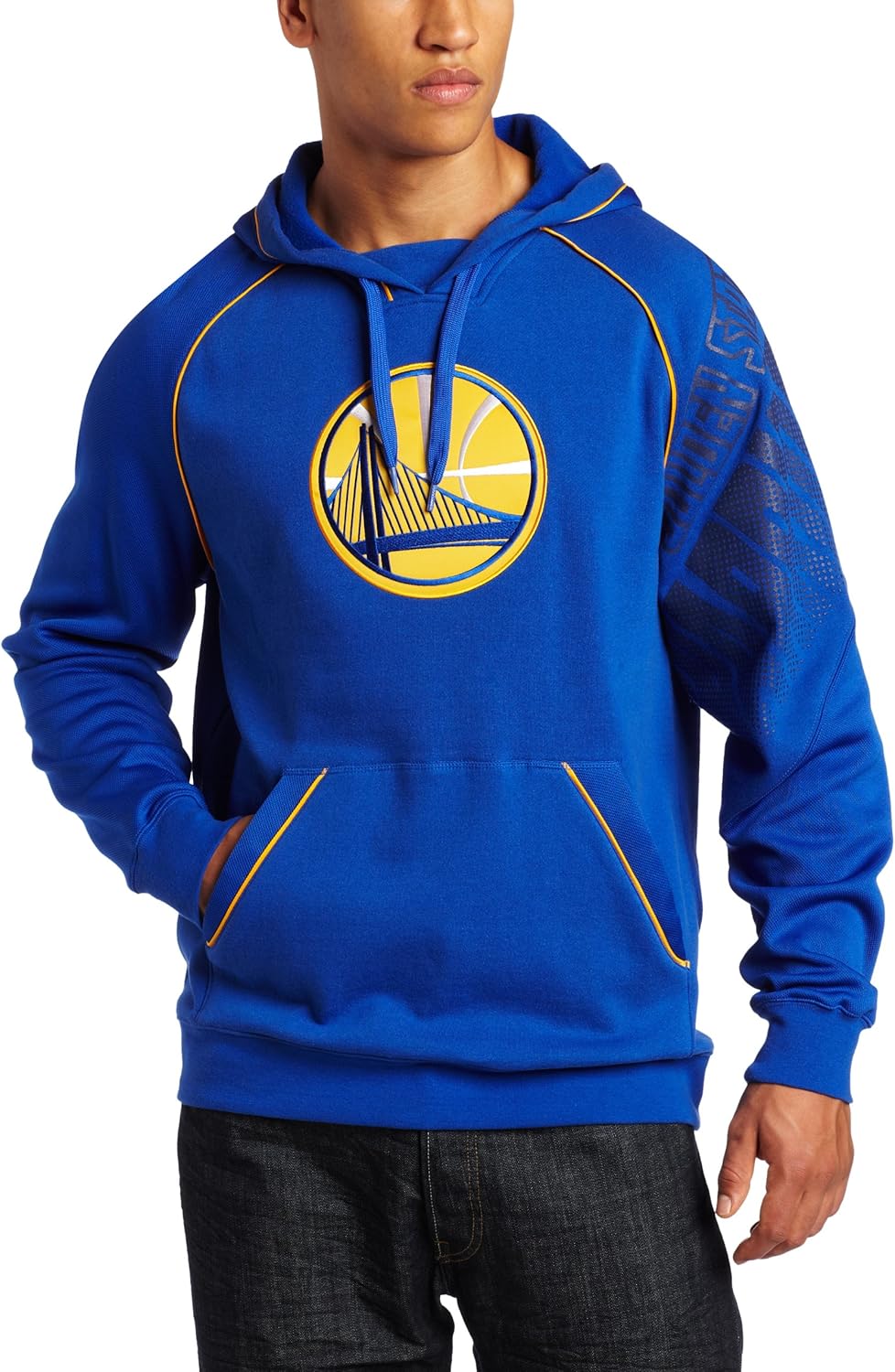 NBA Men's Golden State Warriors Hoops Pullover Hood (Blue, Large) Sports Fan