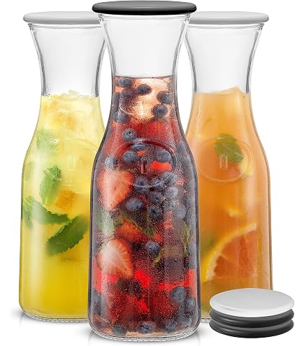 Caraffa Per Acqua WMF Basic 1 Litro, In Vetro Con Bordo Silicone E Coperchio Cromargan, Nera
