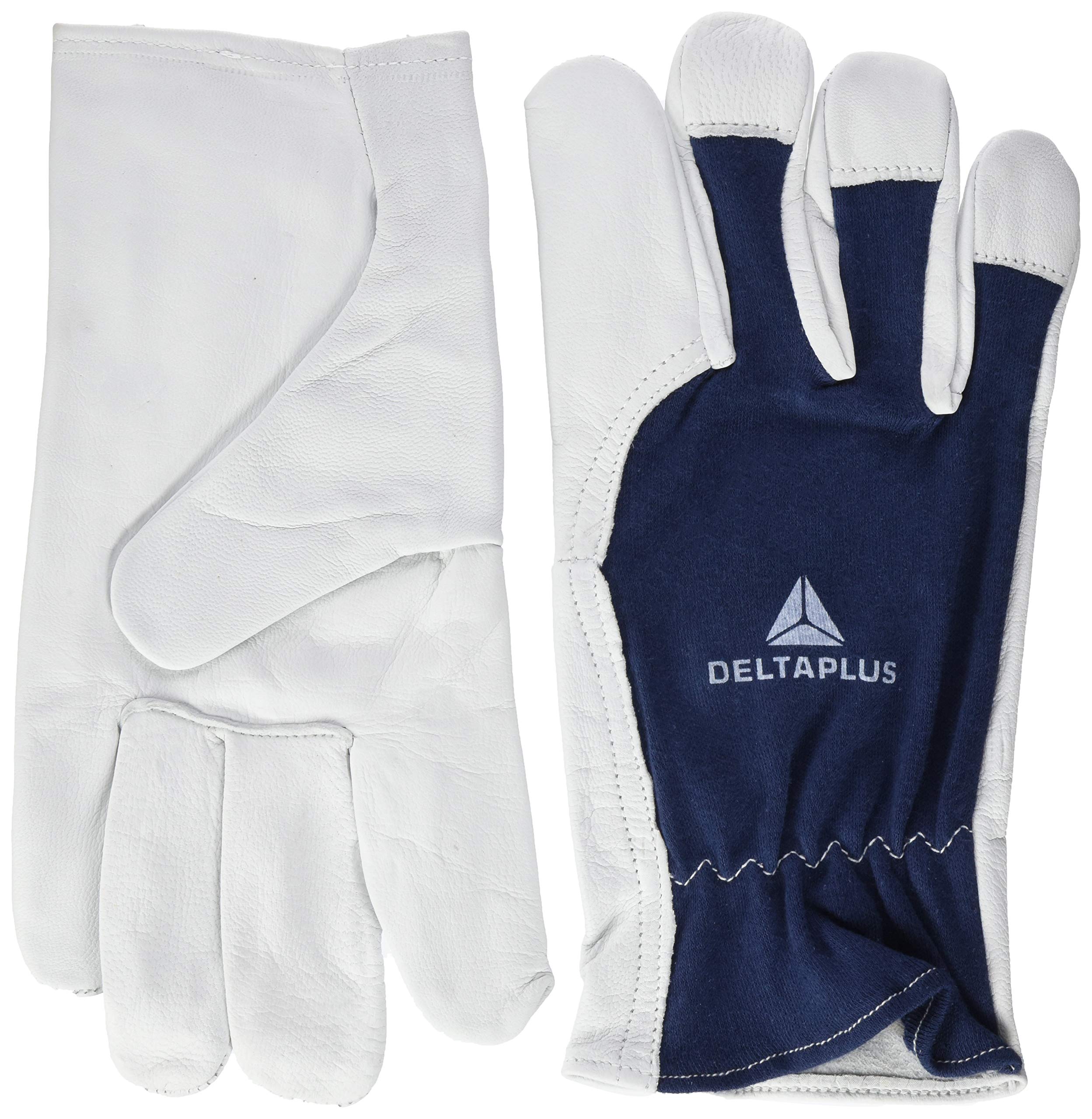 Delta Plus DPCT40210 Goatskin Glove Jersey Back Blue White 10
