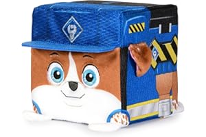Rubble & Crew Stuffed Animals, Wheeler, 4-Inch Cube-Shaped Plush Toy for Kids Ages 3 and Up