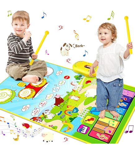 Tapis Musical Enfant LEADSTAR - 100x36cm - 8 Instruments - Jouet Éducatif 2+ Ans
