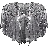 BABEYOND 1920s Shawl Wraps Sequin Beaded Evening Cape Bridal Shawl