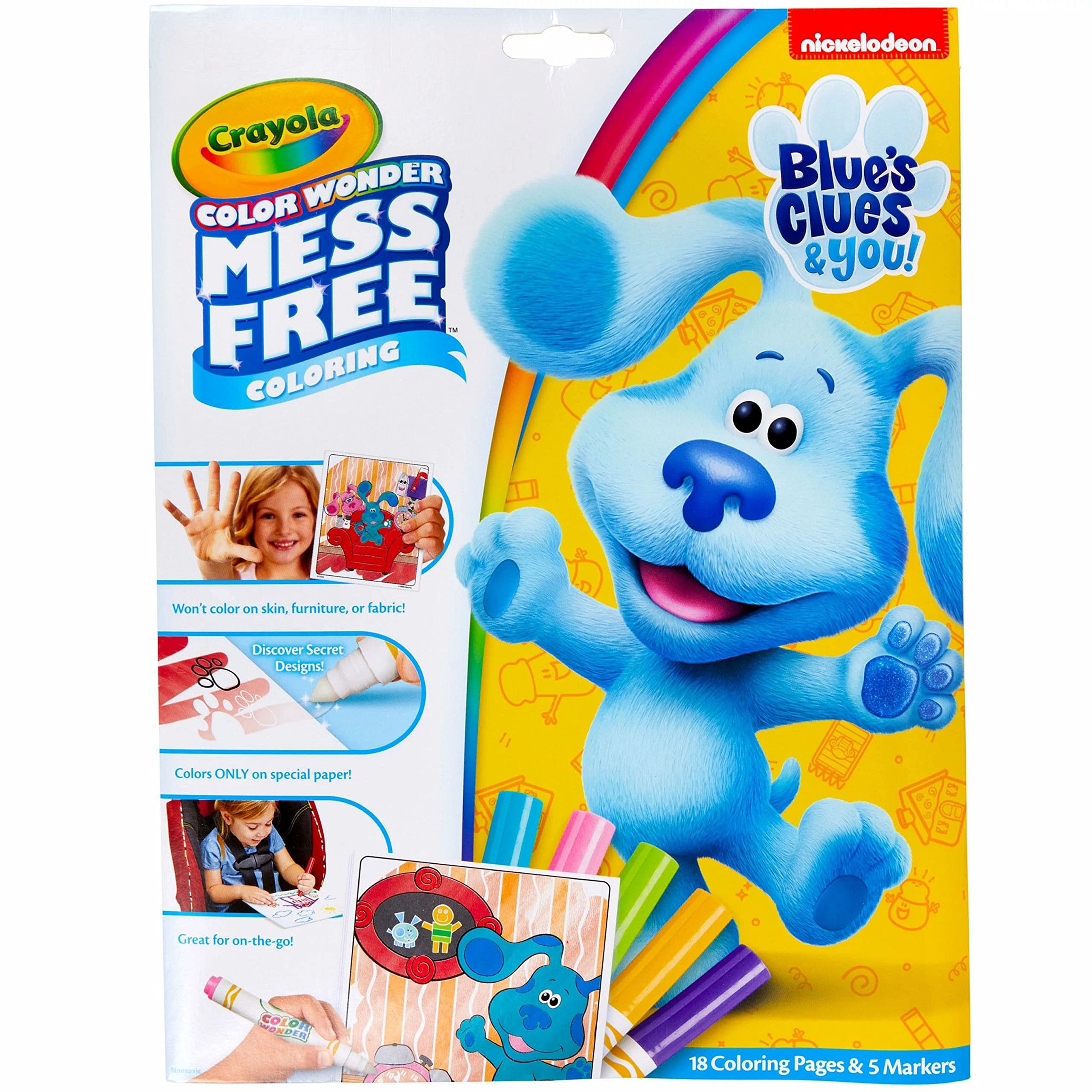 Crayola Blues Clues Color Wonder, 18 Mess Free Coloring Pages & 5 No Mess Markers, Gift for Kids