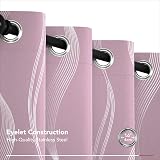 Deconovo Thermal Insulated Blackout Curtains Wave Printed 2 Panels Pink 52x63 in view 4
