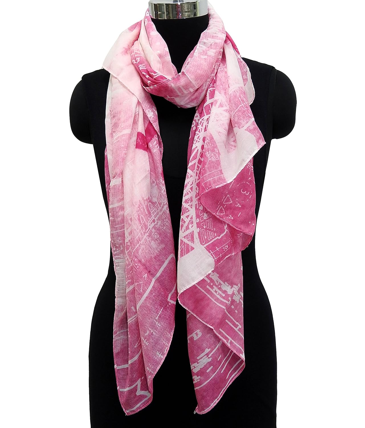 eiffel tower print long summer stole