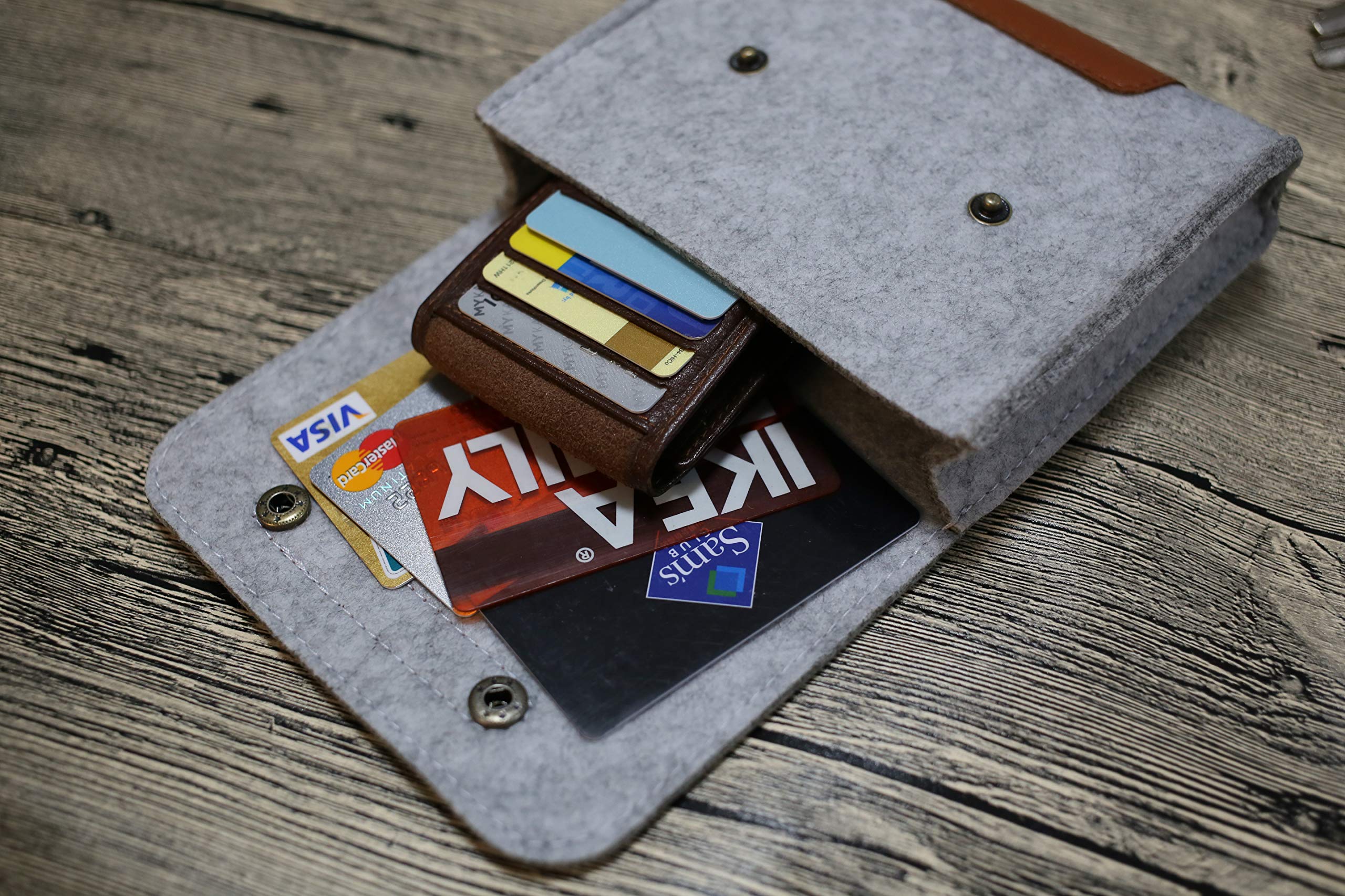 Lazyaunti Felt Cable Hard Drive Power Bank Bag Organizer Adapter Electronics Accessories Gear Storage Travel Pouch