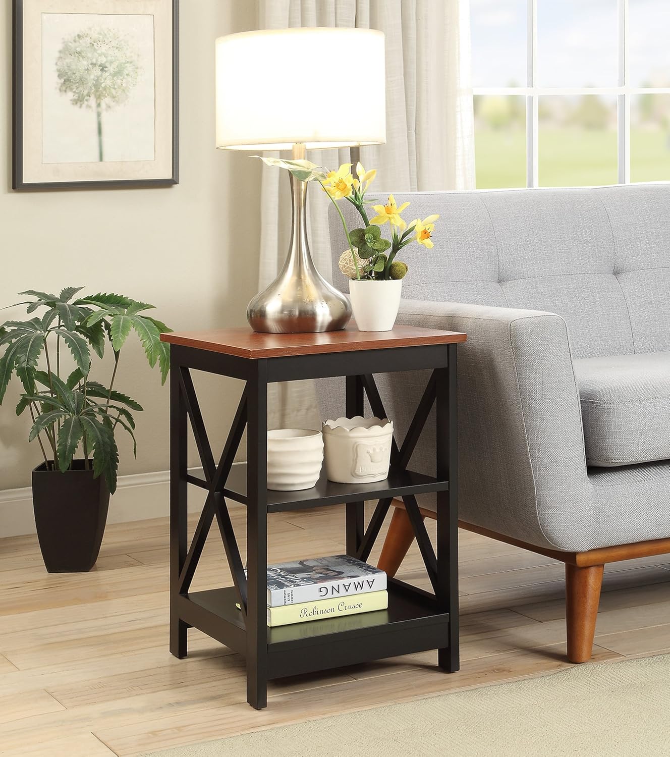Convenience Concepts Oxford End Table, Gray: Kitchen & Dining