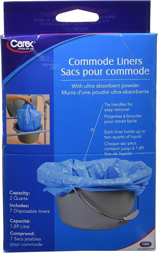 Carex Commode Liners 7 Count Fits Most Commodes, With Absorbent