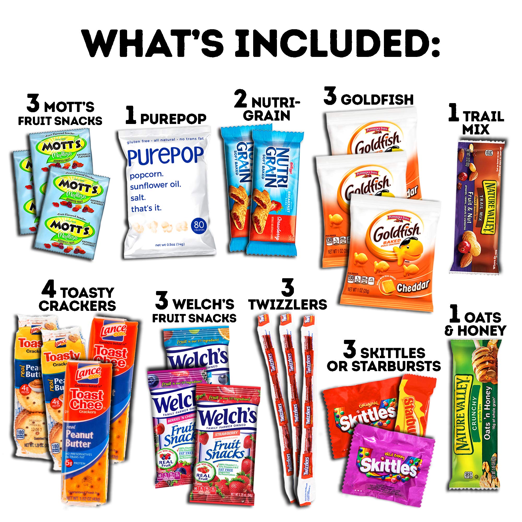 CraveBox Care Package (50 Count) Snacks Food Cookies