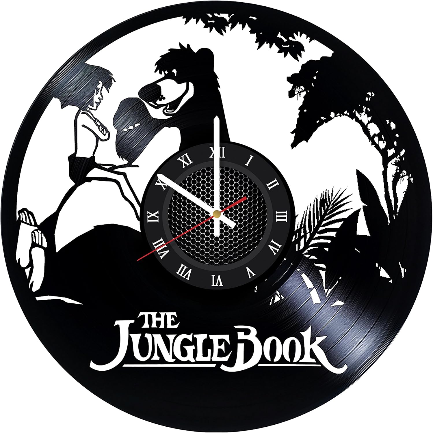 Amazon Com Whatsup Store The Jungle Book Mowgli Cartoon Art Vinyl Record Wall Clock Wonderful Bedroom Or Bathroom Wall Art Decoration Fancy Gift Idea For His Or Her Home Kitchen