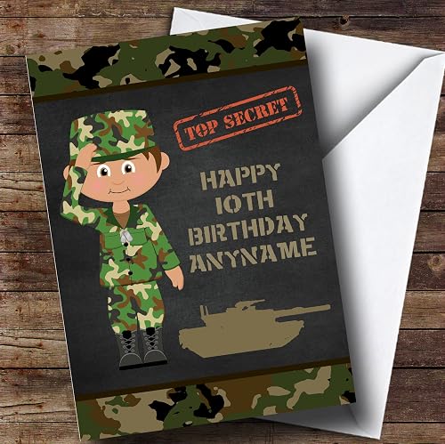 Army Camouflage Personalised Birthday Card: Amazon.co.uk: Office Products